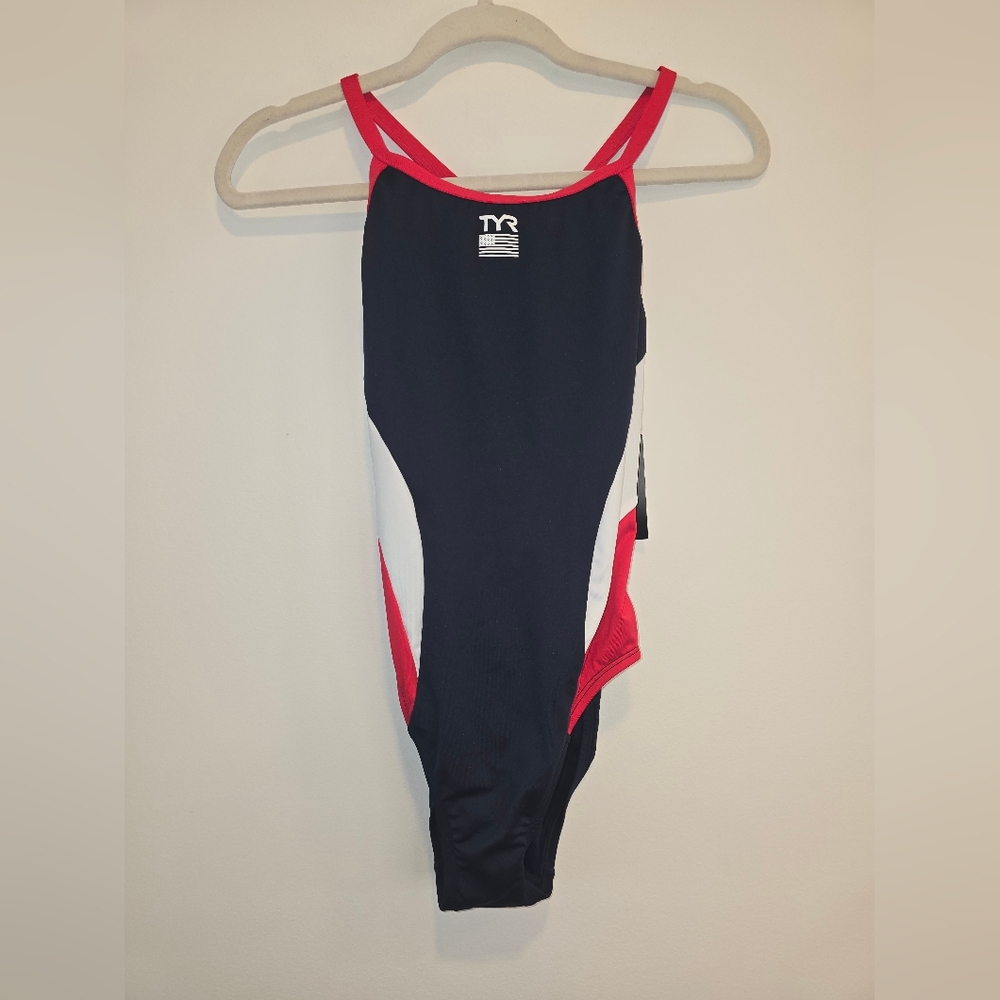 TYR USA Navy and Red Swimsuit Size 30, 36, 38 Nwt